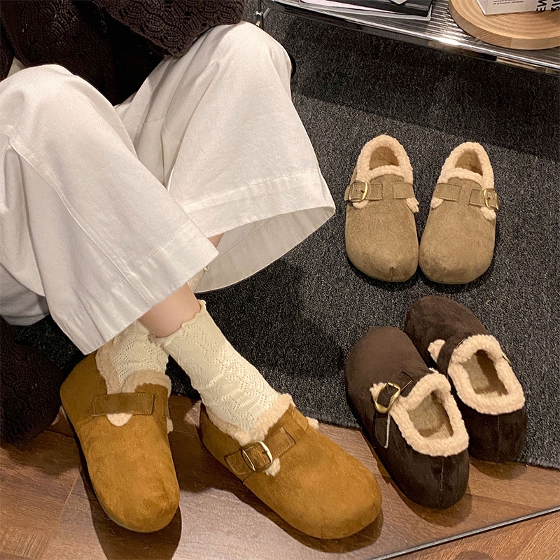 南在南方厚底雪地棉鞋女冬2025新款保暖外穿加绒勃肯鞋子内增高