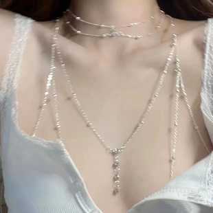 胸链比基尼bikini锁骨身体链子饰品性感性感项链女配饰欧美潮链条