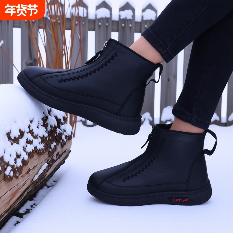 雪地靴妈妈鞋加绒加厚防滑耐磨女棉鞋休闲保暖冬季靴老人鞋,女鞋,时尚雪地靴,淘宝优惠券,粉丝福利购,淘宝优惠卷