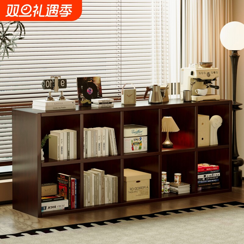 实木书架置物架落地靠墙组合格子柜客厅幼儿园储物收纳矮家用书柜