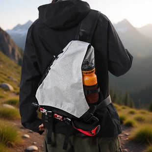 斜挎包户外大容量骑行休闲登山防水背包胸包男士 弓箭包 单肩包工装