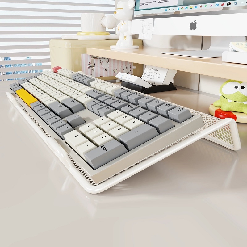 键盘托架加高底座增高架宿舍铁艺悬浮支撑架机械通用垫多功能神器办公室工位改造置物架显示器立式白色倾斜