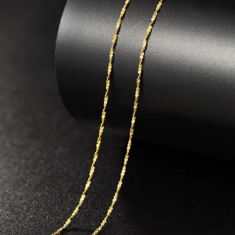 裸链彩银项链925纯银链子锁骨细镀18K黄金色镀金女锁骨链配不掉