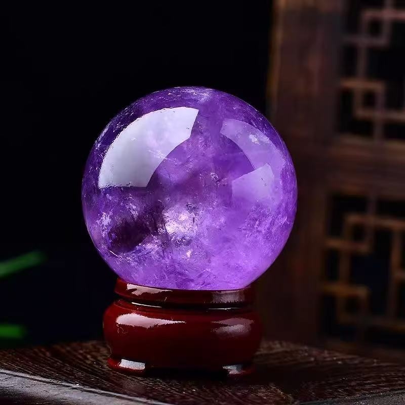 紫气东来紫水晶球摆件