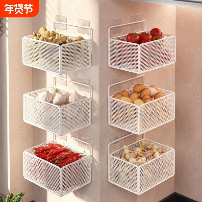 厨房柜门后收纳置物架橱柜蔬菜小挂篮筐墙上挂式柜子空间利用神器,收纳整理,整理架/置物架/收纳架,淘宝优惠券,粉丝福利购,淘宝优惠卷