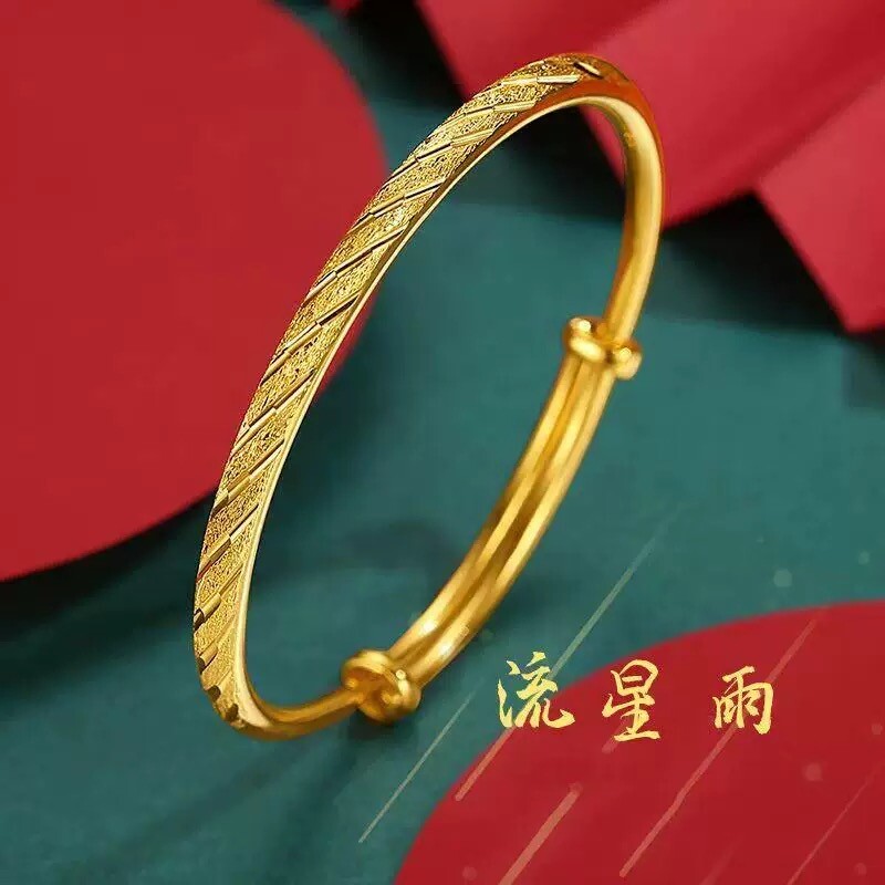爆款仿越南沙金满天星推拉手镯女款龙凤镯子久不合金戒指手链