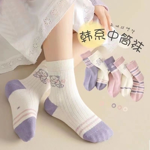 儿童袜子春秋纯棉女童中筒春夏棉袜女孩宝宝夏季童袜男童女宝薄袜