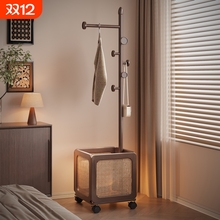 实木衣帽架落地卧室家用2025新款挂衣服架子可移动衣架置物架客厅