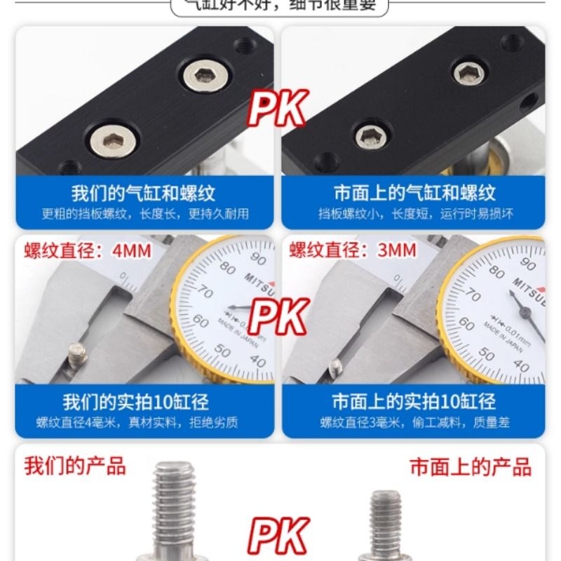 TN双轴双杆气缸大推力小型气动10/16/20/25/32/40/50-10/20/30/75