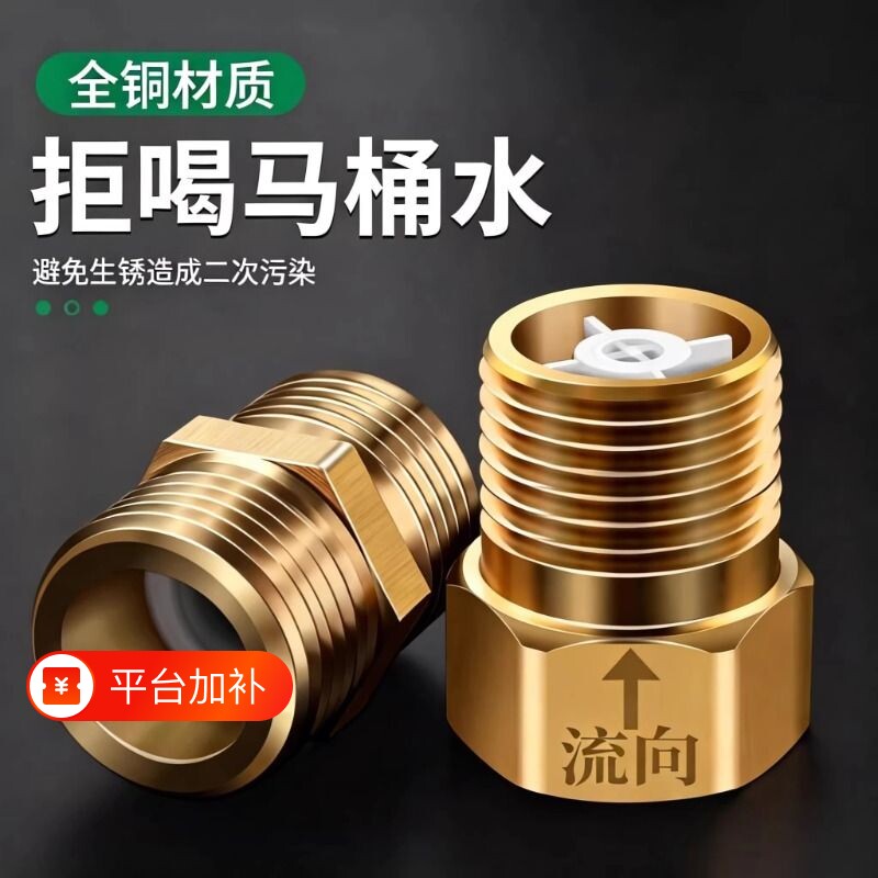 单向止回阀卫生间水管马桶防反水回水4分止逆阀热水器水表逆止阀