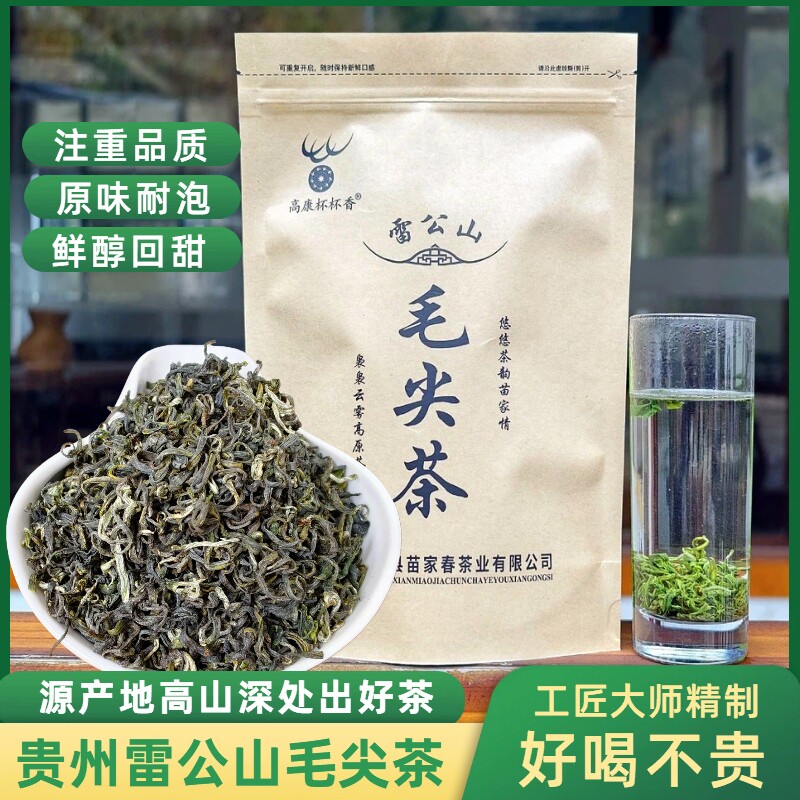 绿茶茶叶正宗贵州高山云雾雷公山毛尖茶滋味鲜爽回甘口粮茶袋装