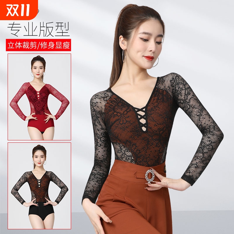 高级感专业拉丁舞服修身显瘦舞服