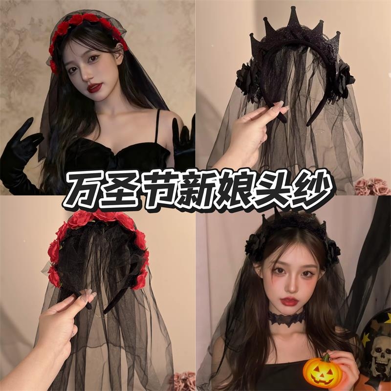 皇冠玫瑰发箍暗黑系女装饰