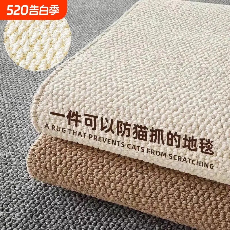 客厅卧室仿羊毛地毯茶几毯榻榻米飘窗地垫仿剑麻入户防猫抓灰色