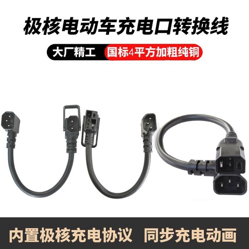极核电动车AE4se/AE5ipro充电桩改装电池充电器转接线转换器配件