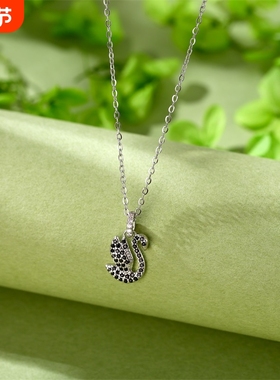 黑色天鹅项链送女生情人节礼物