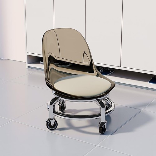 万向轮小凳子滑轮移动矮凳家用带轮板凳2025新款久坐不累靠背椅子