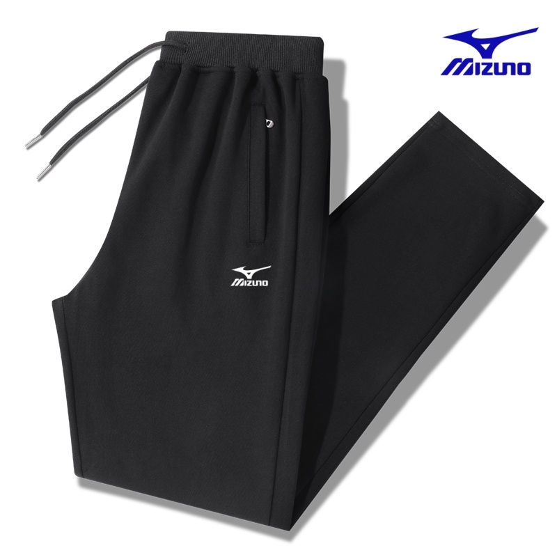 MIZUNO WAVEwave纯棉运动长裤男大码休闲直筒束脚卫裤针织