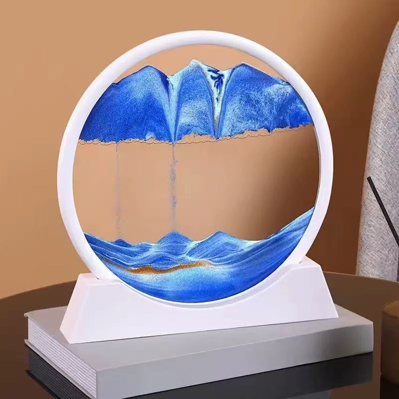 流沙画创意3D沙漏办公室摆件桌面装饰品摆件圆盘流沙高级生日礼物