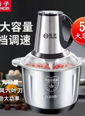 扬子家用不锈钢绞肉机大容量多功能料理机绞肉和面碎菜打蒜一体机