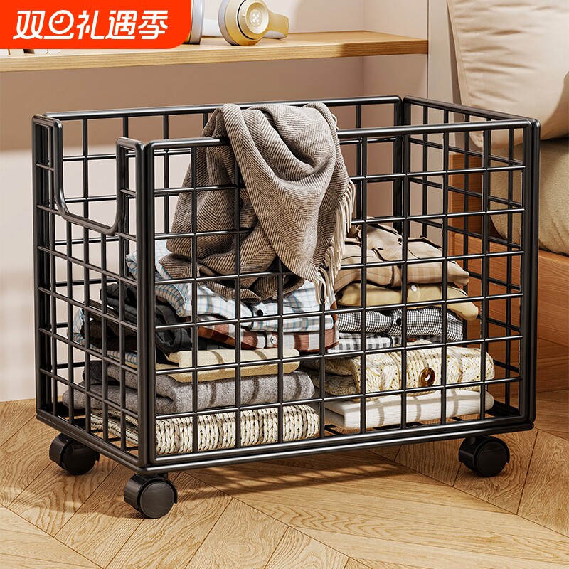 可折叠脏衣篮大容量卫生间放衣服收纳箱简易家用置物架衣服小推车
