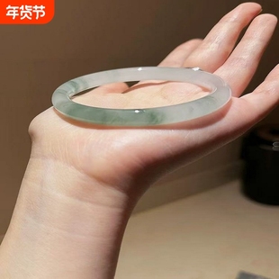 爆款仿新疆天山翠玉镯手串手链圆条飘花晕染翠冰透手镯手镯紫罗兰