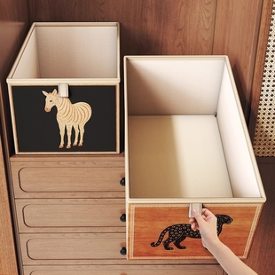 收纳盒放衣柜分层神器衣物整理箱布艺储物筐家用超大抽屉折叠玩具