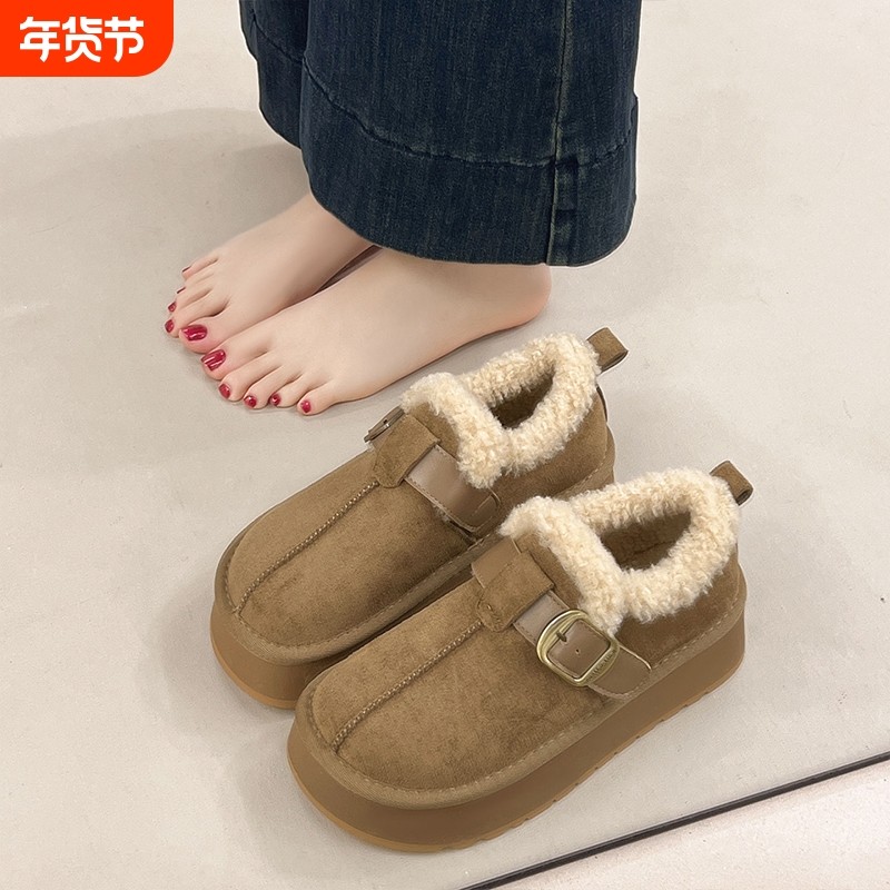 厚底增高加绒勃肯鞋女2025秋冬一脚蹬毛毛棉鞋保暖加厚雪地靴鞋子,女鞋,时尚雪地靴,淘宝优惠券,粉丝福利购,淘宝优惠卷