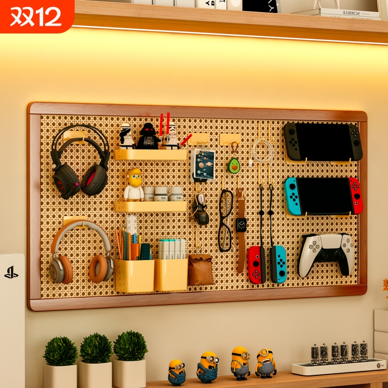 洞洞板置物架树藤入户玄关