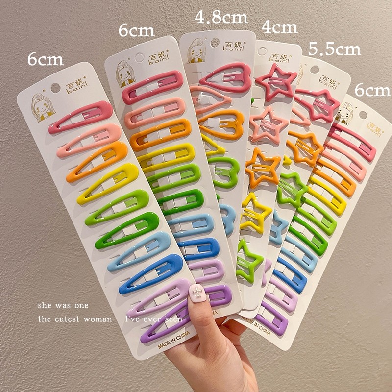 彩色星星发夹儿童刘海夹少女前额碎发水滴bb夹小夹子发卡宝宝头饰