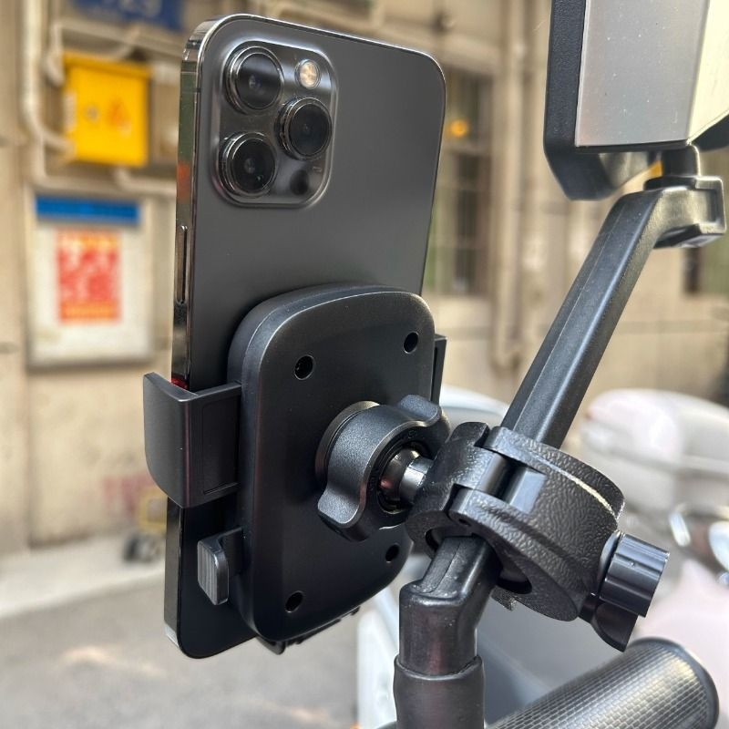 菱形杆管支夹后视镜手机支架电动车手机导航支架车把骑车后视镜杆