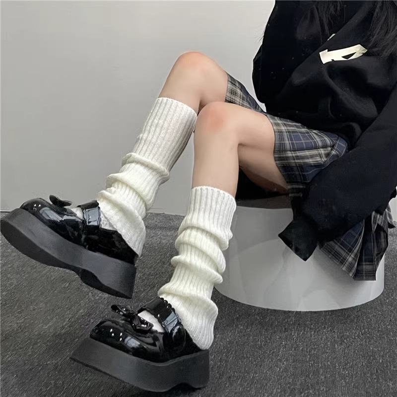 秋冬袜套y2k日系长筒堆堆袜jk学院风春秋腿套中筒原宿风小腿长袜