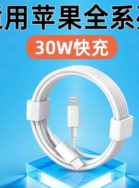 适用苹果数据线30快充iPhone16/15/14/13/12/11/8/7/XS/XR/Pro/Max/Plus/SE手机充电线PD闪充typec加长2米线