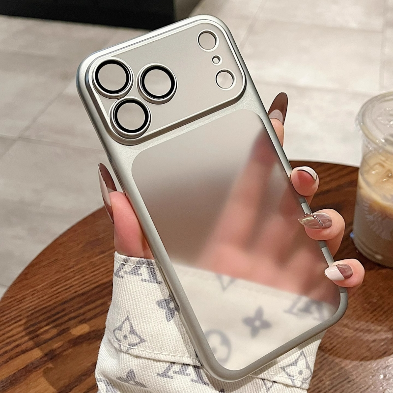 钛银色磨砂透明自带镜头膜适用苹果17手机壳新款iPhone17promax保护套全包16pro防摔16proamx小众15pro简约17
