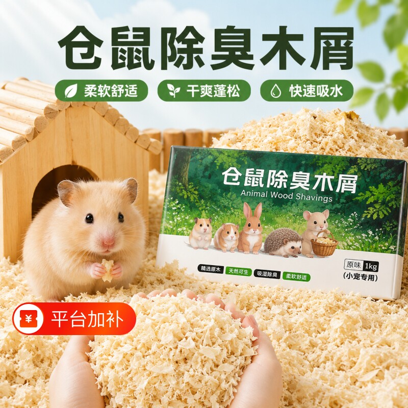 仓鼠垫料木屑宠物刨花金丝熊夏季除臭颗粒纸棉无尘小动物造景用品