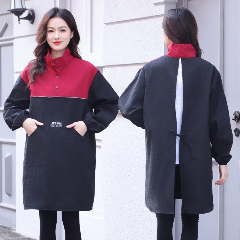 围裙厨房家用洋气工作服薄款干活罩衣女新款年轻上班专用防水防油
