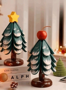 圣诞树隔热垫一棵树实木防烫锅垫家用桌面折叠杯垫复古耐高温碗垫