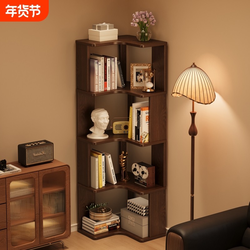 实木转角书架落地置物架客厅角柜墙角储物柜拐角床头书柜收纳家居,住宅家具,书架,淘宝优惠券,粉丝福利购,淘宝优惠卷