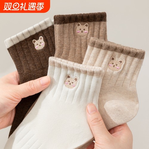 学院风爆赞小熊袜子！秋冬季优选