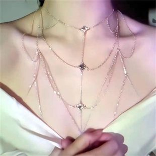 辣妹项链女甜酷身体链性感比基尼胸链高级感小众配饰2026新款锁骨