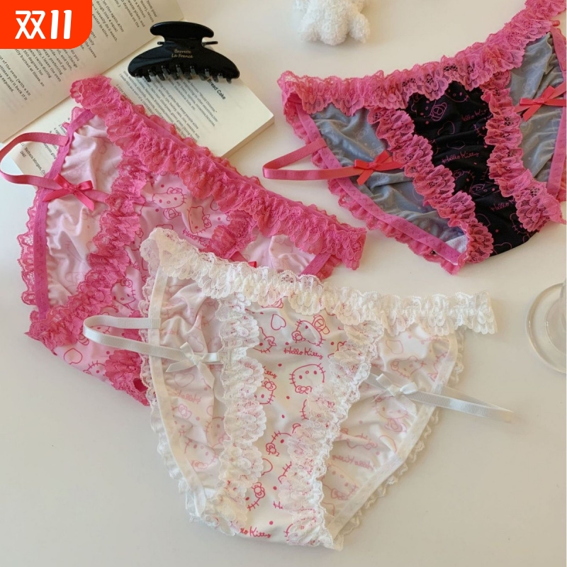 KT辣妹*性感纯欲风冰丝内裤女薄