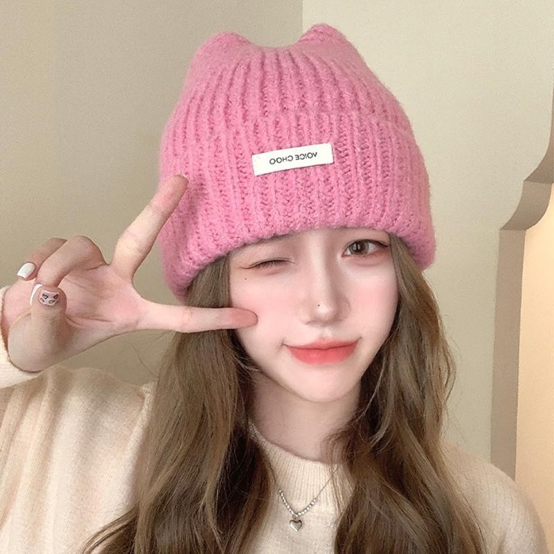 帽子女秋冬季2025新款可爱猫耳毛线帽大头围保暖护耳针织帽子冷帽,服饰配件/皮带/帽子/围巾,帽子,淘宝优惠券,粉丝福利购,淘宝优惠卷