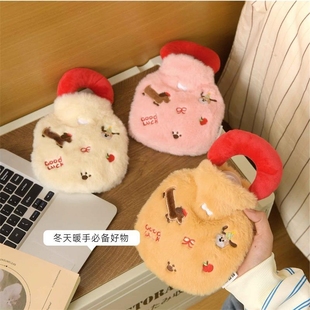 2025新款 可爱毛绒热水袋注水暖手宝暖肚子暖水袋可拆洗防爆暖宝宝