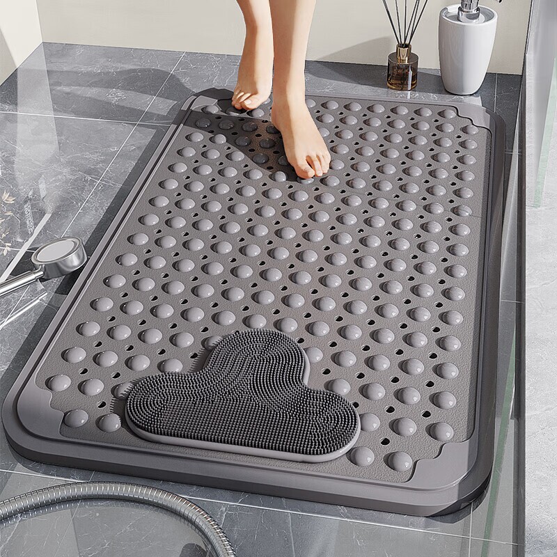 浴室防滑垫淋浴房卫生间洗澡垫子儿童防摔脚垫子tpe地垫排水按摩