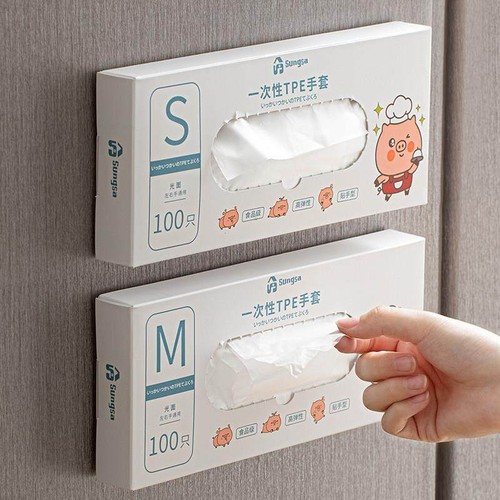 日本可磁吸壁挂TPE抽取式一次性手套食品级加厚耐用家用厨房烘焙