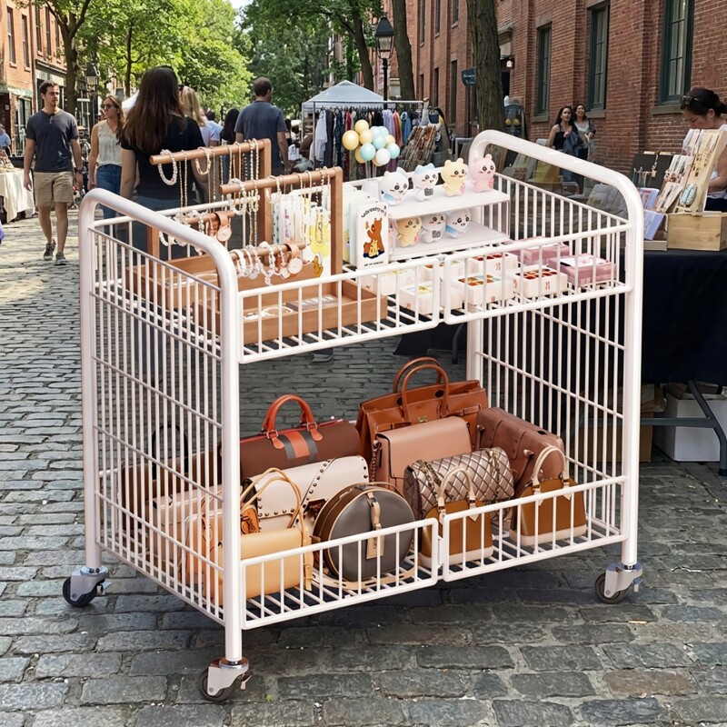 夜市地摊专用车户外摆摊小推车皮包饰品小吃车架子摊位架展示架子