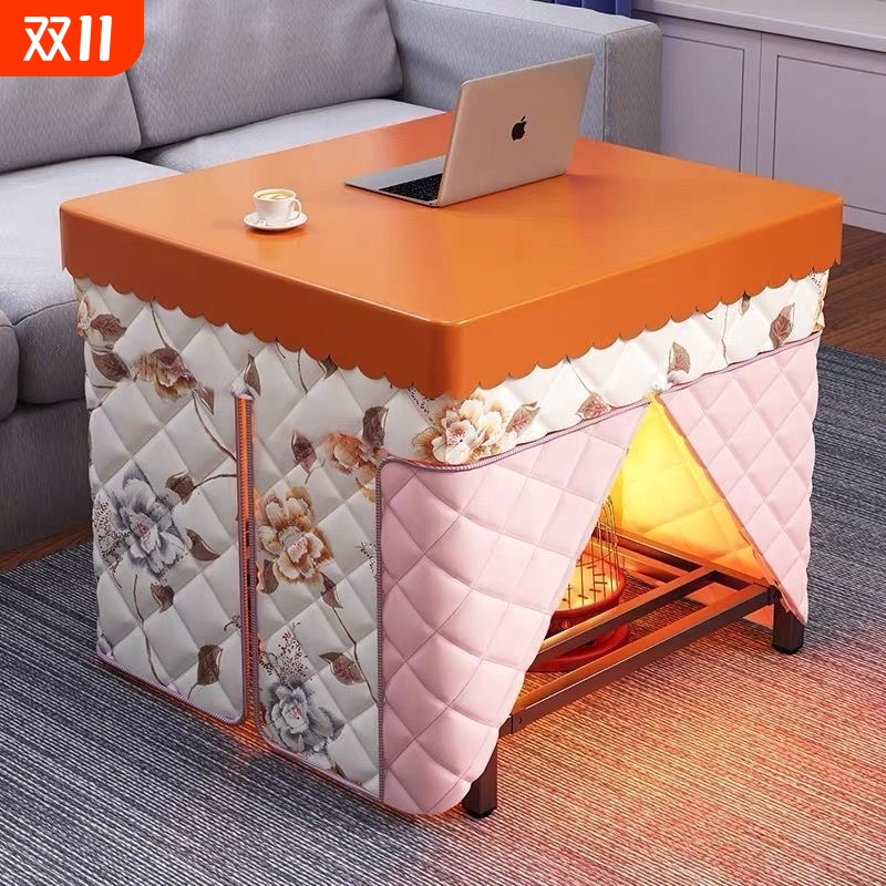 新款家用烤火桌子2025冬天烤火炉取暖桌冬季全套折叠正方形烤火架