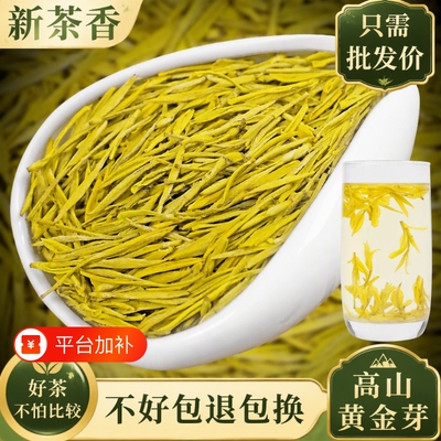 正宗黄金芽茶叶2026年新茶安徽雨前高山安吉茶树白茶绿茶礼盒罐装