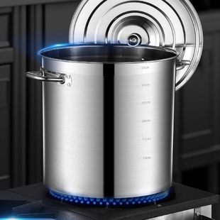 304不锈钢桶带盖厨房商用卤肉电磁炉复合底汤桶汤锅食品级特厚