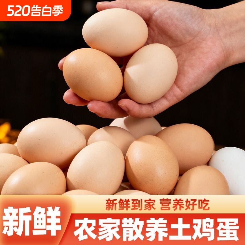甘肃新鲜土鸡蛋60枚正宗农家散养农村乌柴笨草生鲜鸡蛋 50g/枚